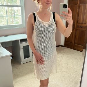 Aerie Cream/Off-White Crochet Bathing Suit Cover Up